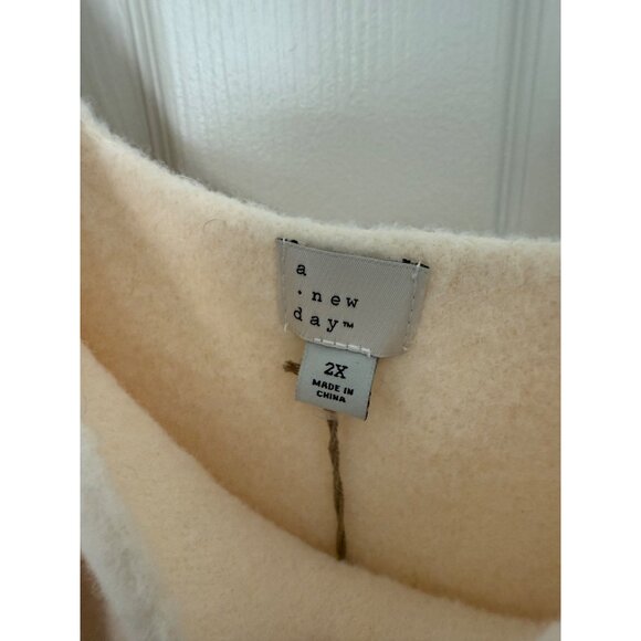 A New Day Cream Boxy Fuzzy Tank Top Size 2X NWT - Picture 3 of 8
